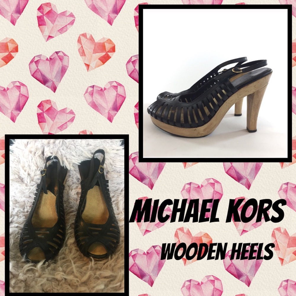🔥Michael Kors wooden sling back heels 🔥